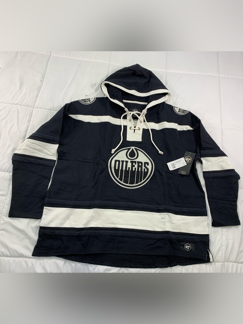 New ‘47 brand OILERS FLEECE LACE-UP sweater size 3XL